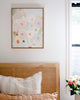 Abstract style pastel flower painting by Australian artist Kellie Leader styled in modern boho bedroom