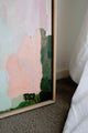 Close up rustic brushstrokes of modern pastel abstract art by Australian Artist Kellie Leader